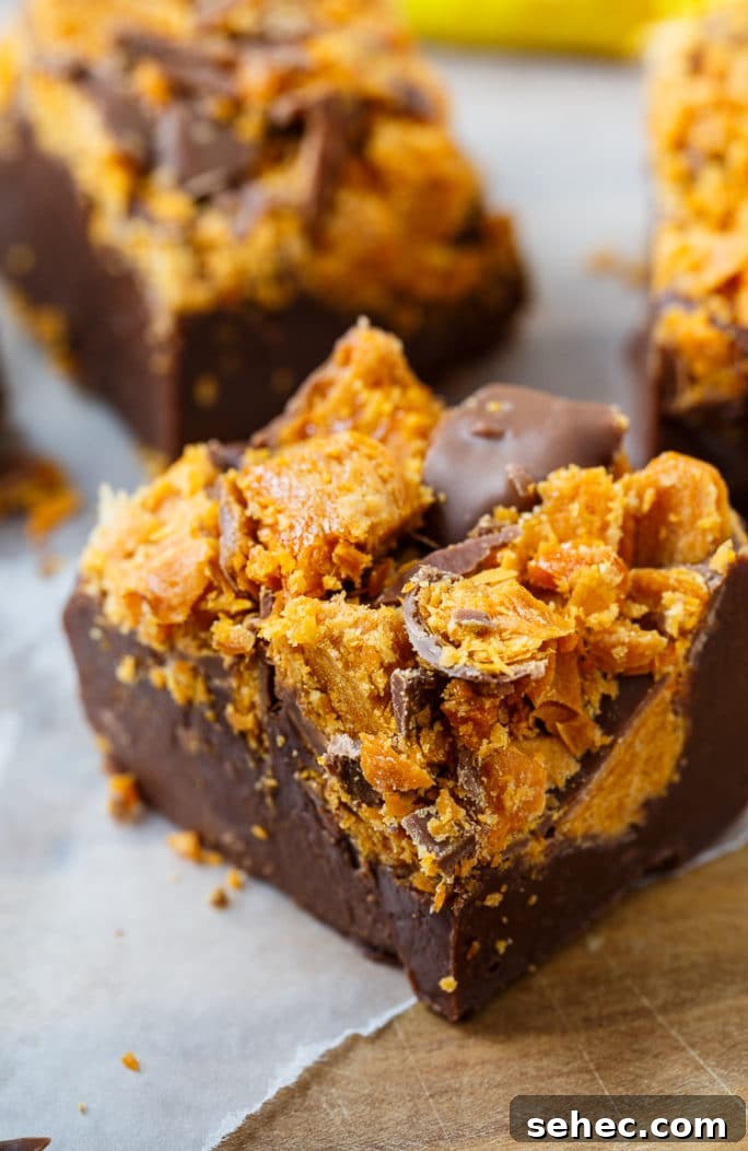 Butterfinger Fudge- a great way to use up candy!