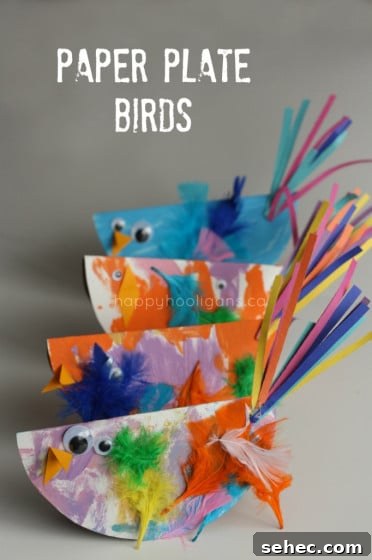 10 Spring Crafts for Toddlers & Preschoolers 4 paper plate birds cover picture