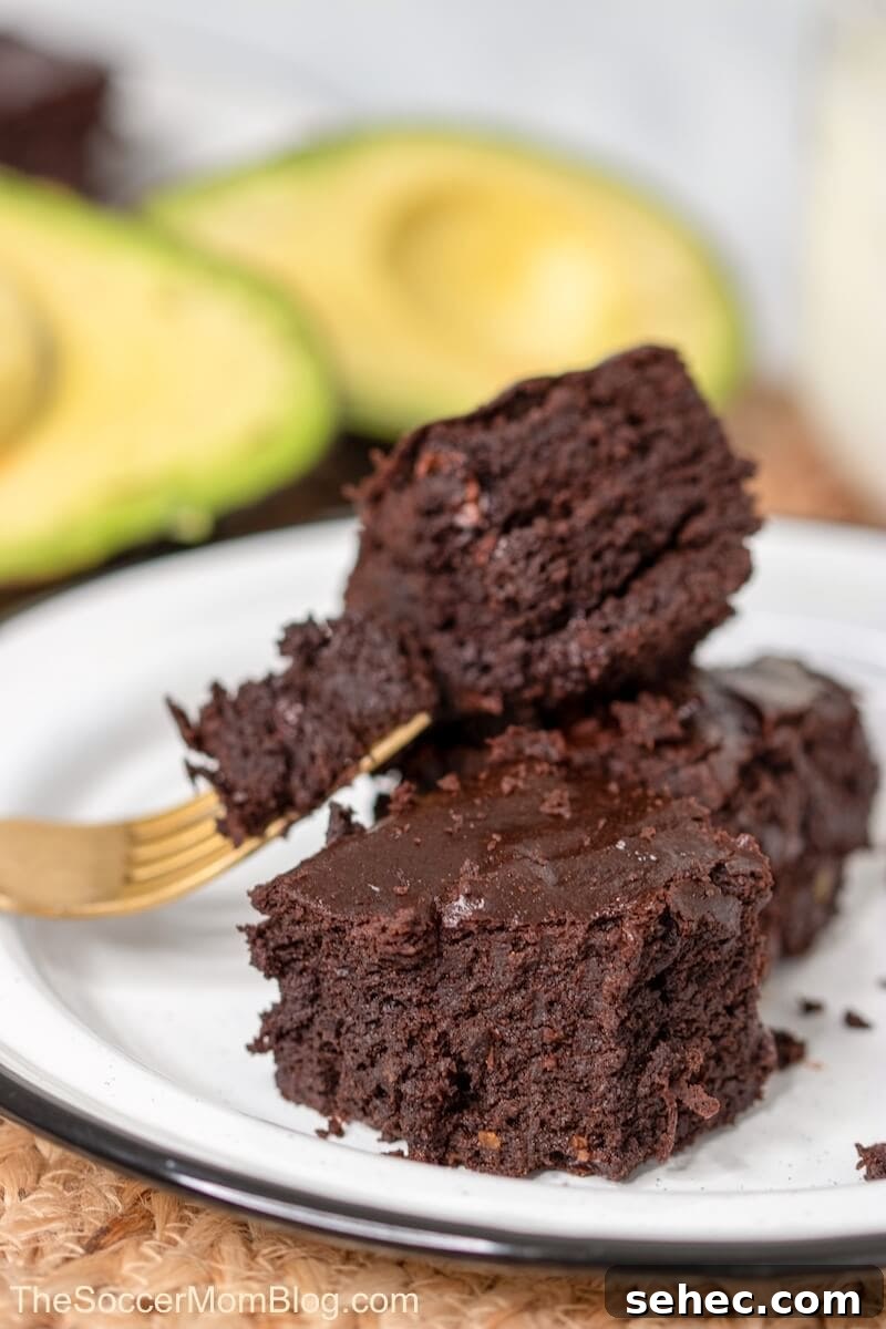 Fudgy Chocolate Avocado Cookies 4 rich chocolate brownies made with avocado
