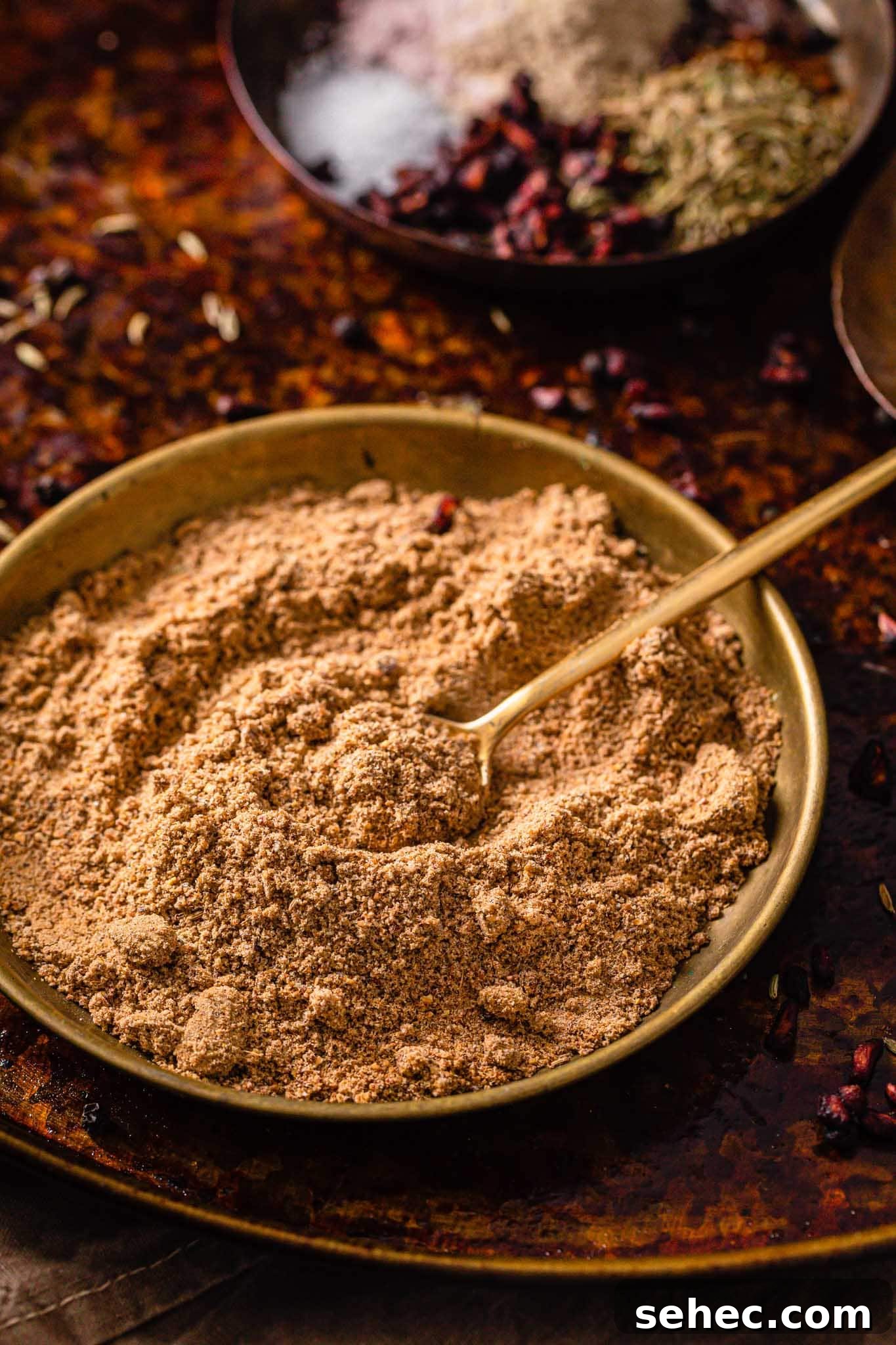 Authentic Chaat Masala Recipe: Homemade Indian Spice Mix 10 A closeup showing the texture of chaat masala powder