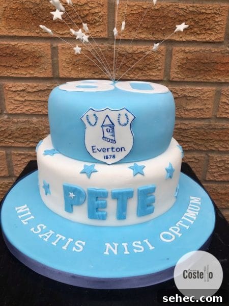 Everton football birthday cake