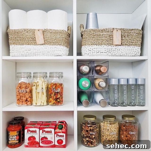 21 Clever Cupboard Organization Ideas 12 Baskets for Paper Goods
