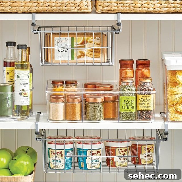 21 Clever Cupboard Organization Ideas 15 hanging shelves