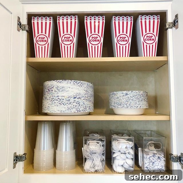 21 Clever Cupboard Organization Ideas 7 party cupboard