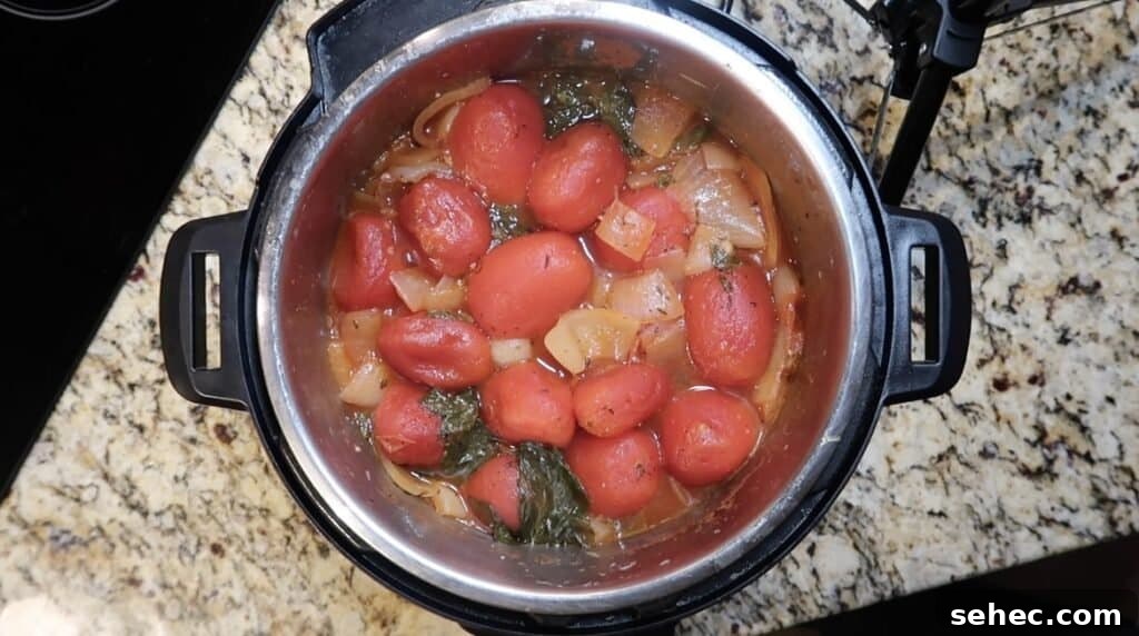 Post-pressure cooking soup