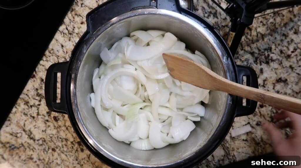 Sautéing onion