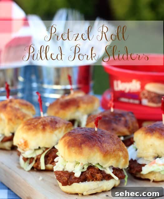 Pulled pork sliders on homemade pretzel roll buns pulled pork sliders on homemade pretzel roll buns