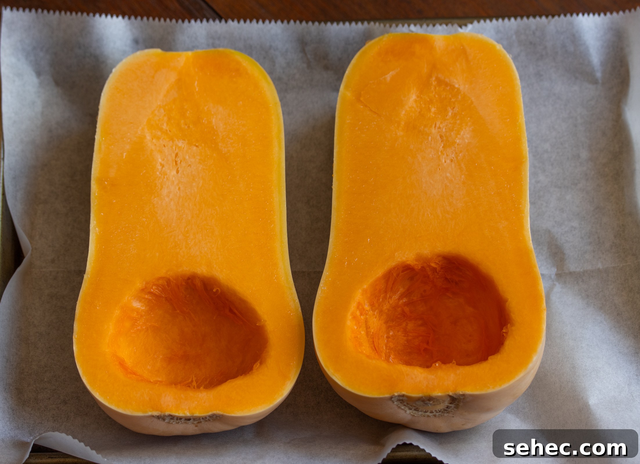 Sausage-Stuffed Butternut Squash with Sage and Parmesan 4 butternut squash sliced in half