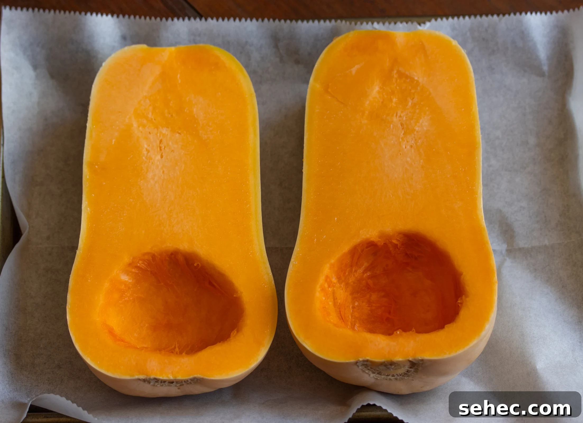 Sausage-Stuffed Butternut Squash with Sage and Parmesan 7 butternut squash sliced in half