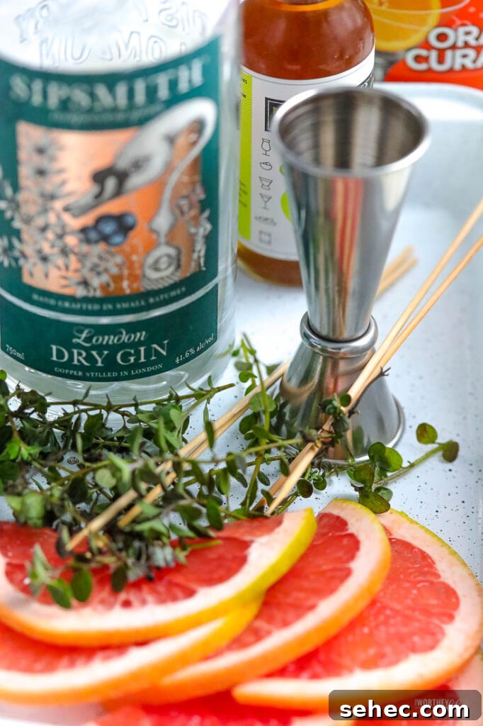 Grapefruit Gin Martini Cocktail Recipe 10 fresh grapefruit with a bottle of gin